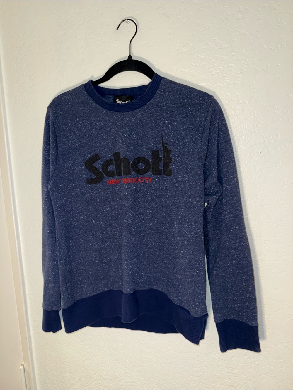 Scott Men's Navy Blue Logo Crewneck Sweatshirt